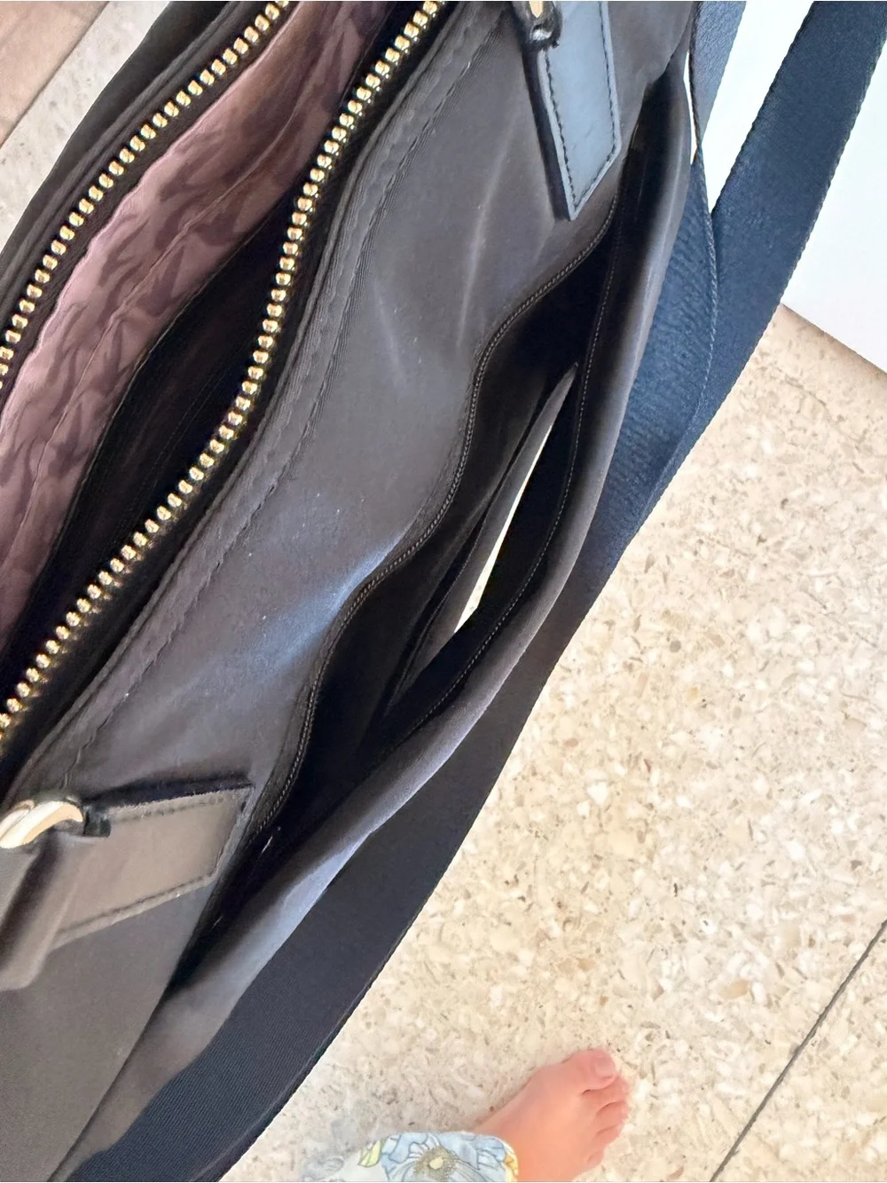 Lo & Sons Brookline Black with gold hardware Laptop Tote